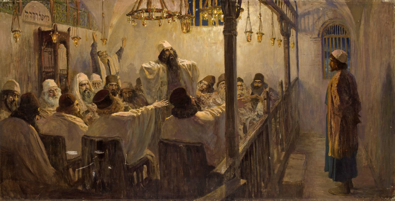 Han er skyldig i døden!, 1906 af Vasilij Dmitrievich Polenov