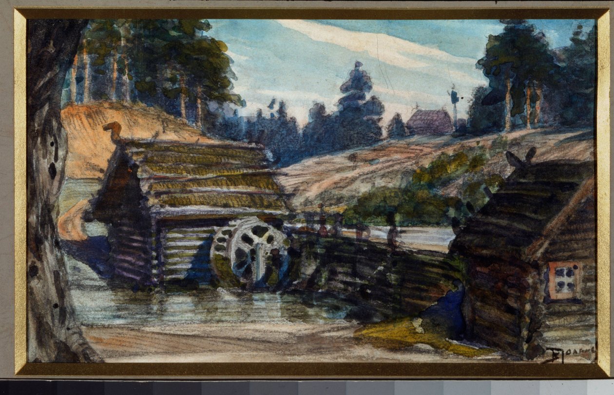 Scenedesign til operaen Rusalka af Alexandre Dargomyzhsky (1813-69) af Vasilij Dmitrievich Polenov