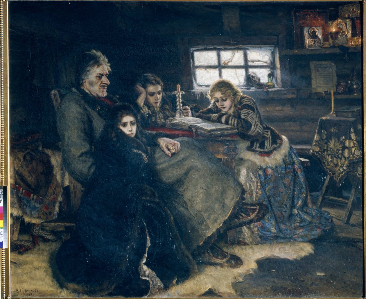Alexandre Danilovic Menchikov og hans familie i eksil af Vasilij Ivanovic Surikov