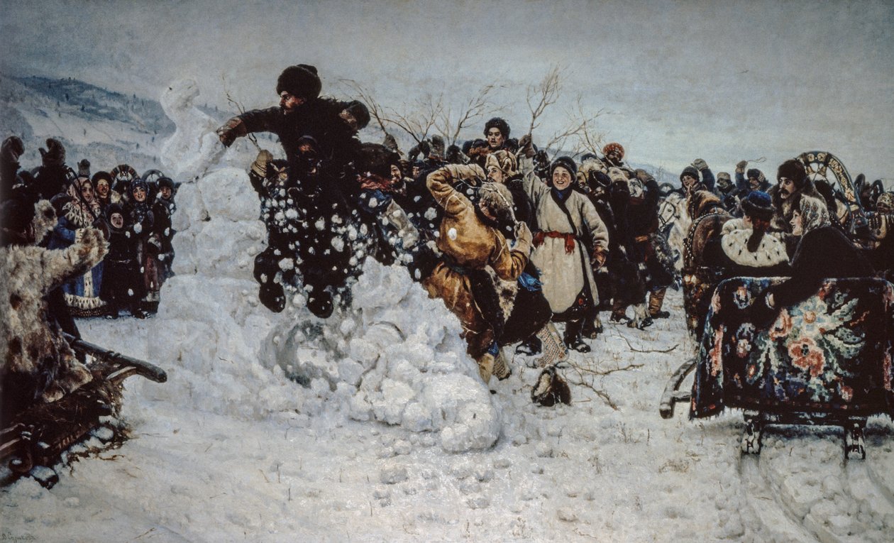 Lumimyrsky linnoituksen päällä af Vasilij Ivanovic Surikov