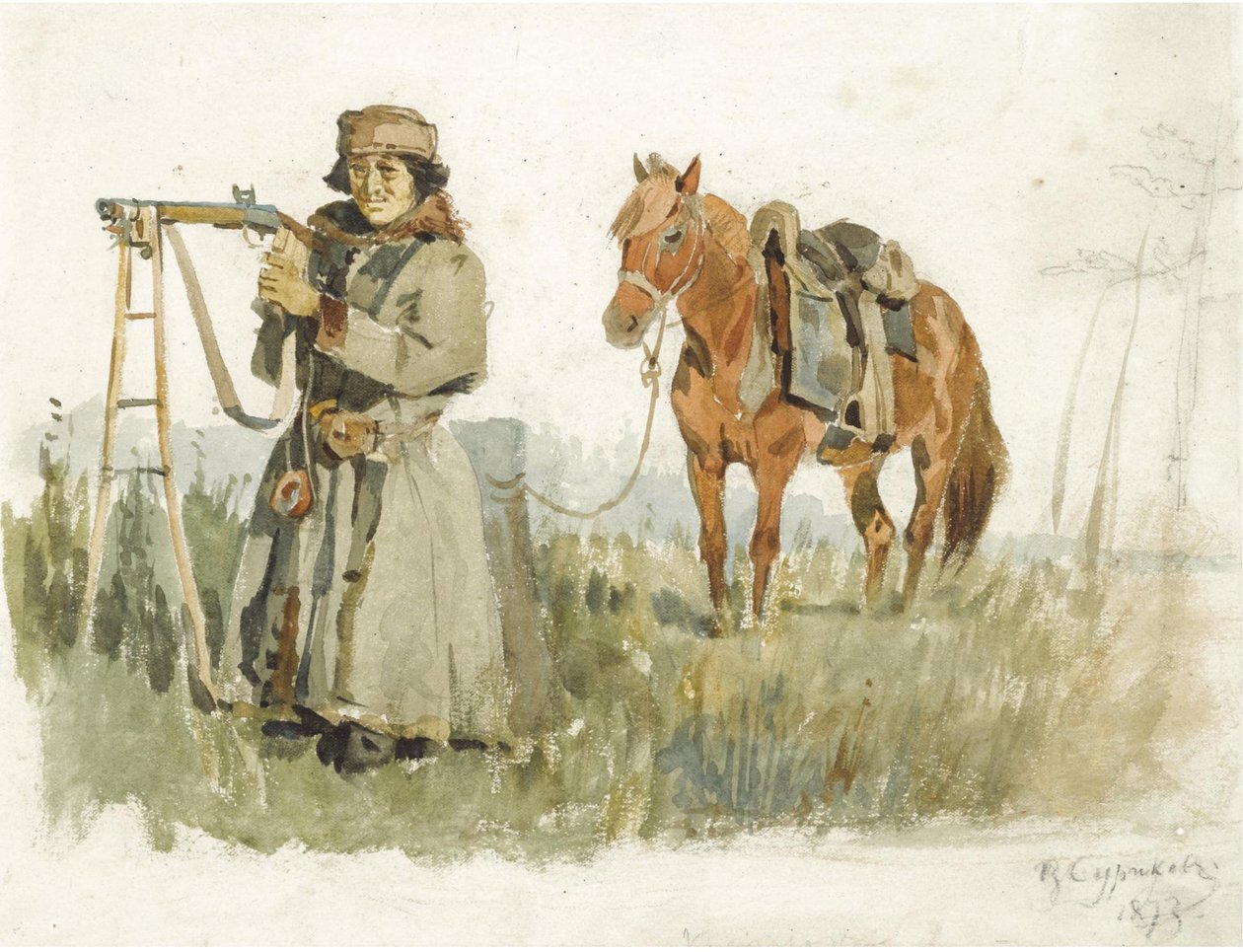 Tatar fra Minusinsk, 1873 af Vasilij Ivanovic Surikov