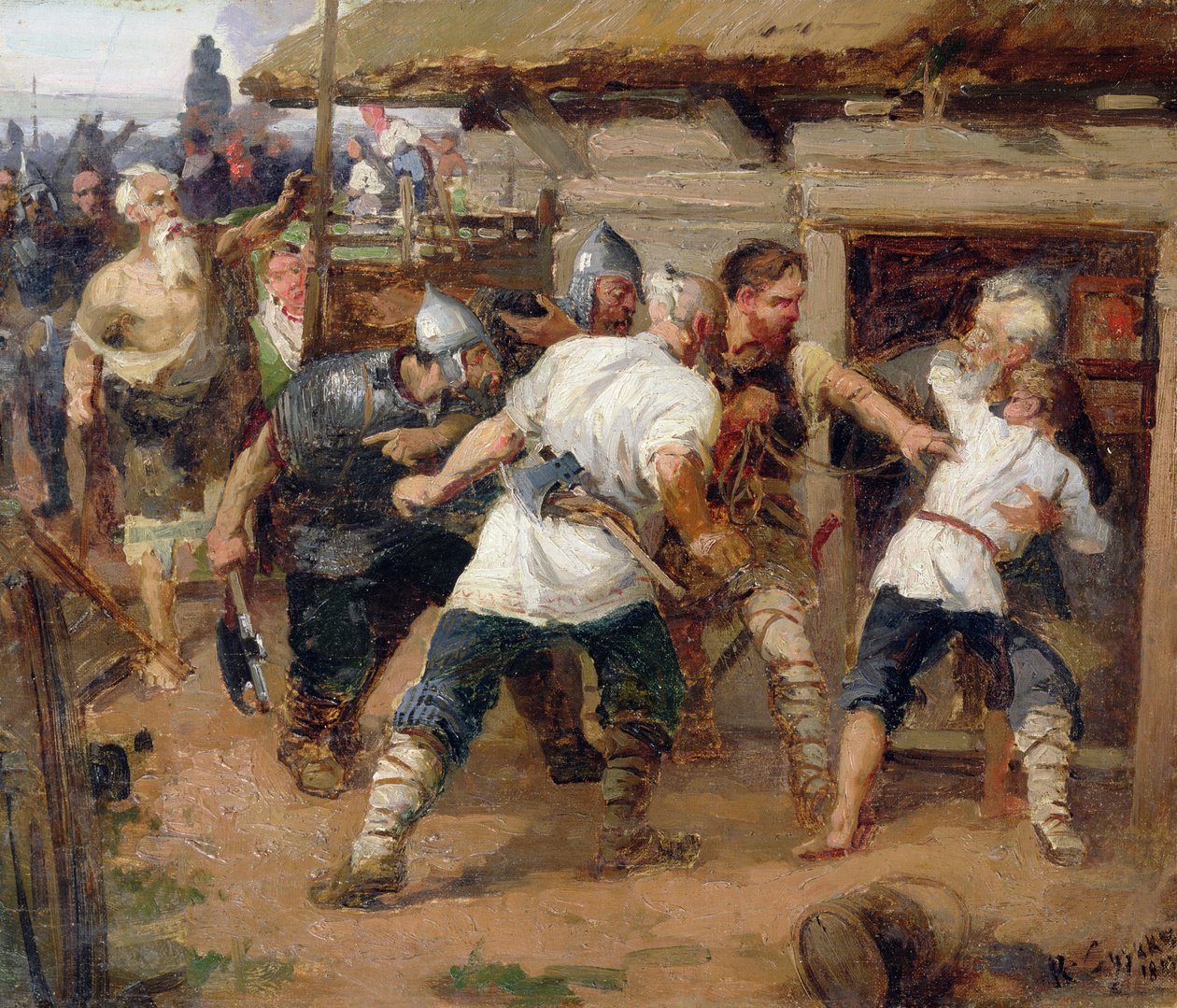 Hedningerne dræbte de første kristne i Kievan Rus af Vasilij Ivanovic Surikov