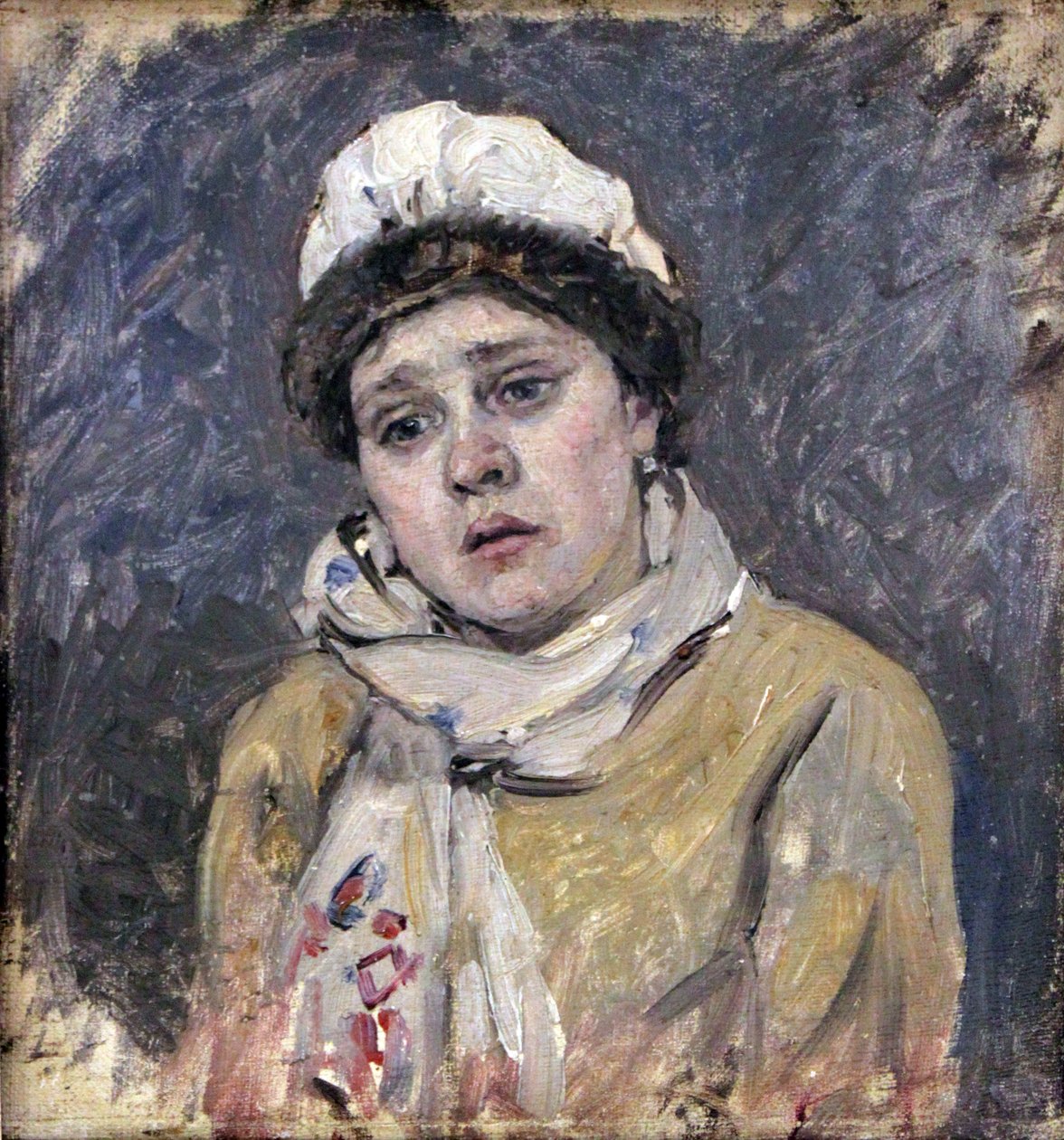 Hustru til den skæggede bueskytter Etude til billedmorgen af ​​henrettelsen af ​​Strelitz, 1881n af Vasilij Ivanovic Surikov