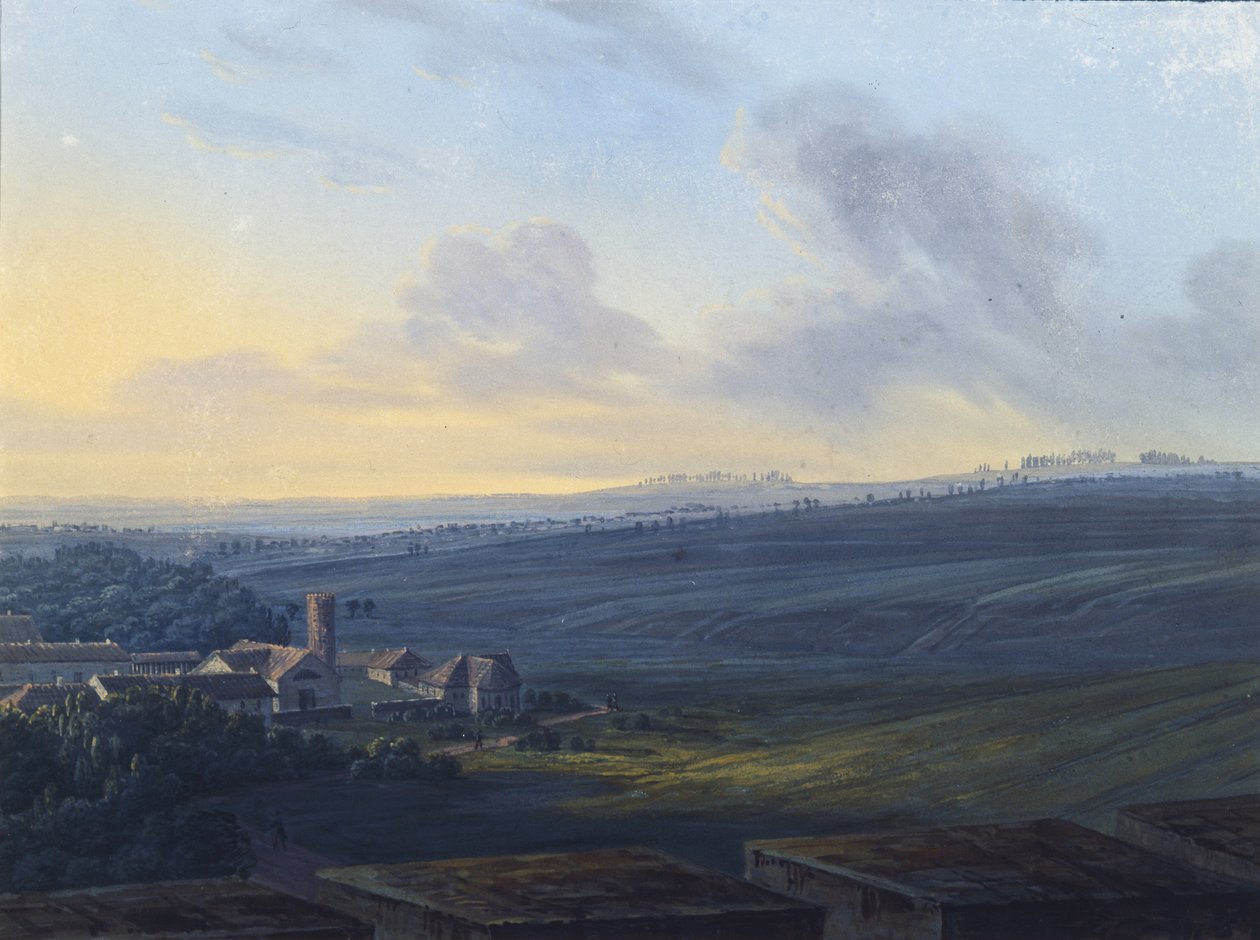 Udsigt over Tsarskoye Selo fra Det Hvide Tårn, efter 1826 af Vasily Andreyevich Zhukovsky