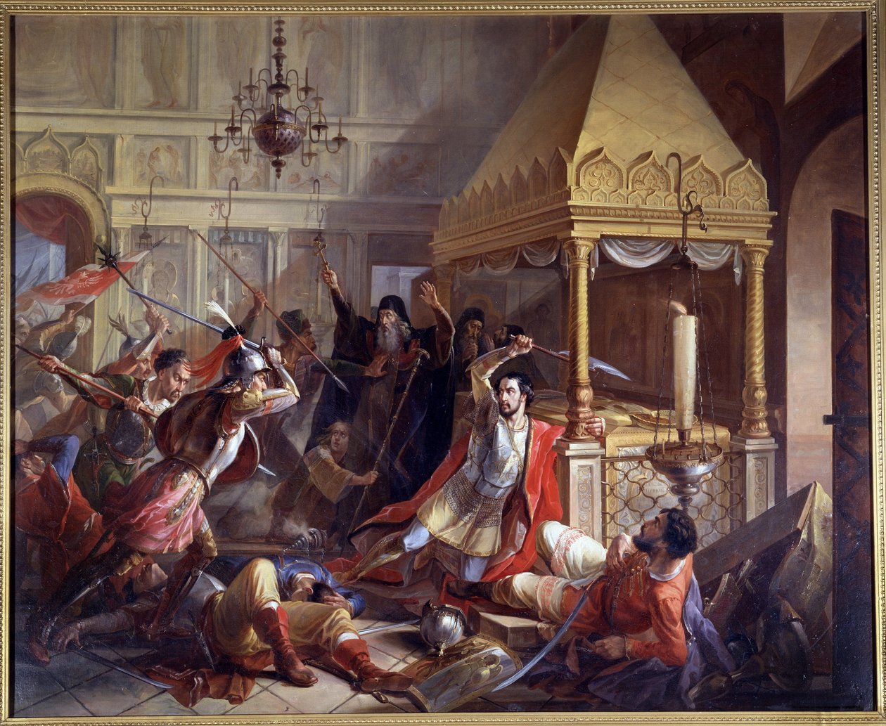 Prins Michail Volkonskys heltedåd under den polske belejring i 1610 af Vasily Kuzmich Demidov