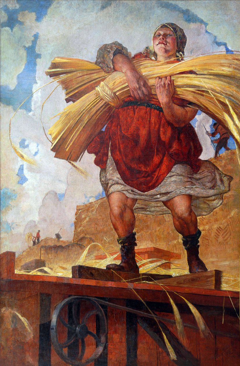 Kollektivbonde par Kostyanitsyn, Vasily Nikolaevich (1881-1940). Olie på lærred af Vasily Nikolaevich Kostyanitsyn