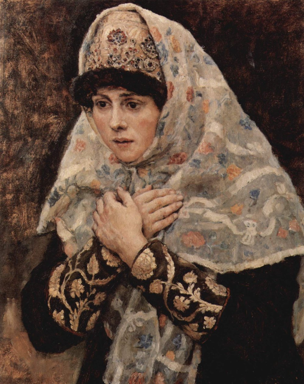 Boyar-pige med korslagte arme af Vasily Surikov