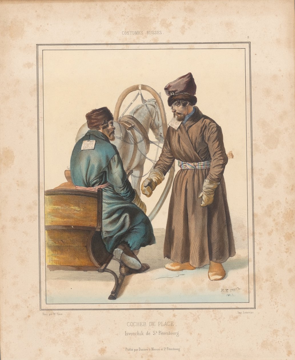 Coachman inn Petersburg, midten af det 19. århundrede.. af Georg Wilhelm Timm