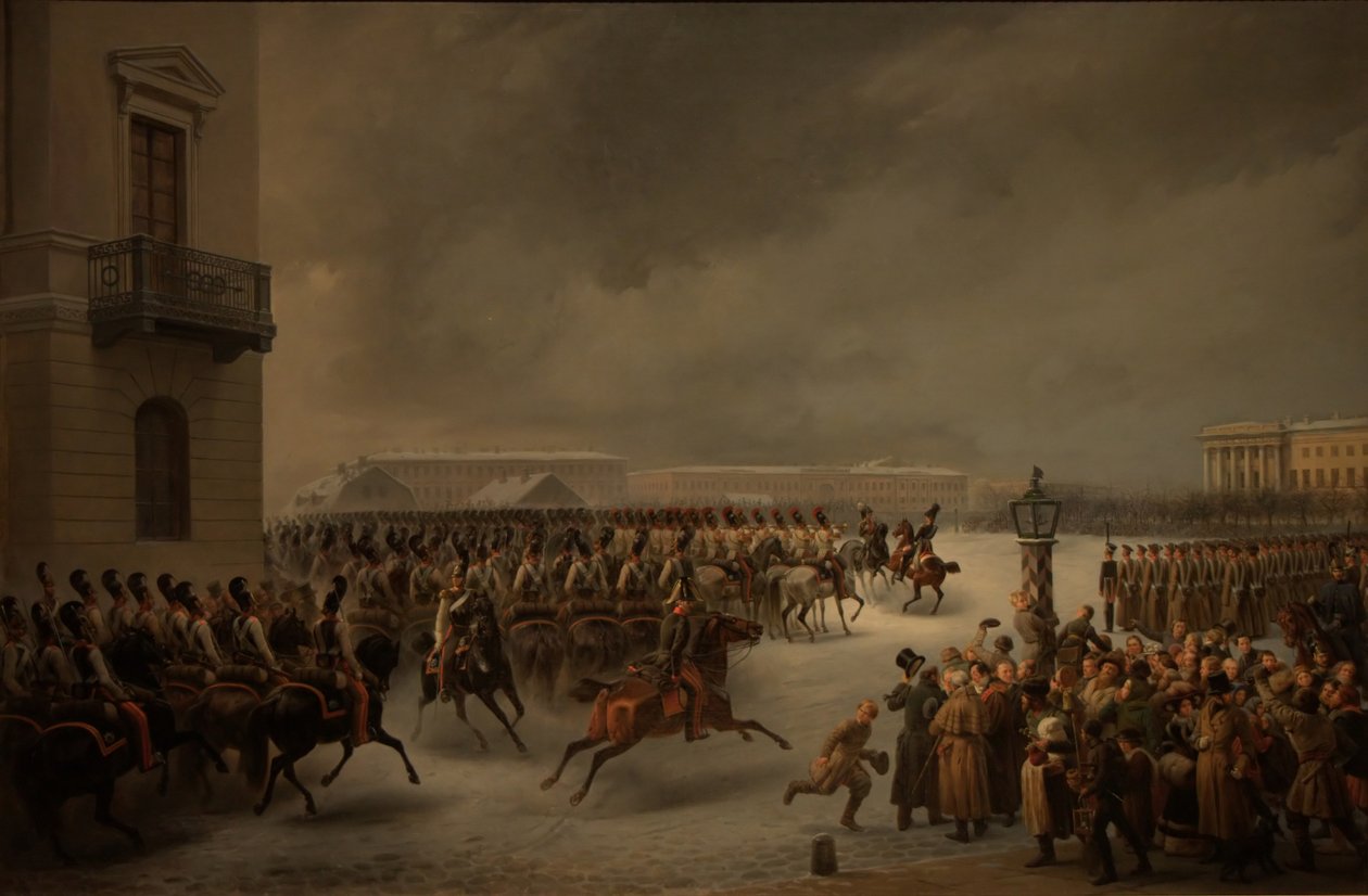 Decembrist-oprøret på Senatspladsen den 14. december 1825 af Georg Wilhelm Timm