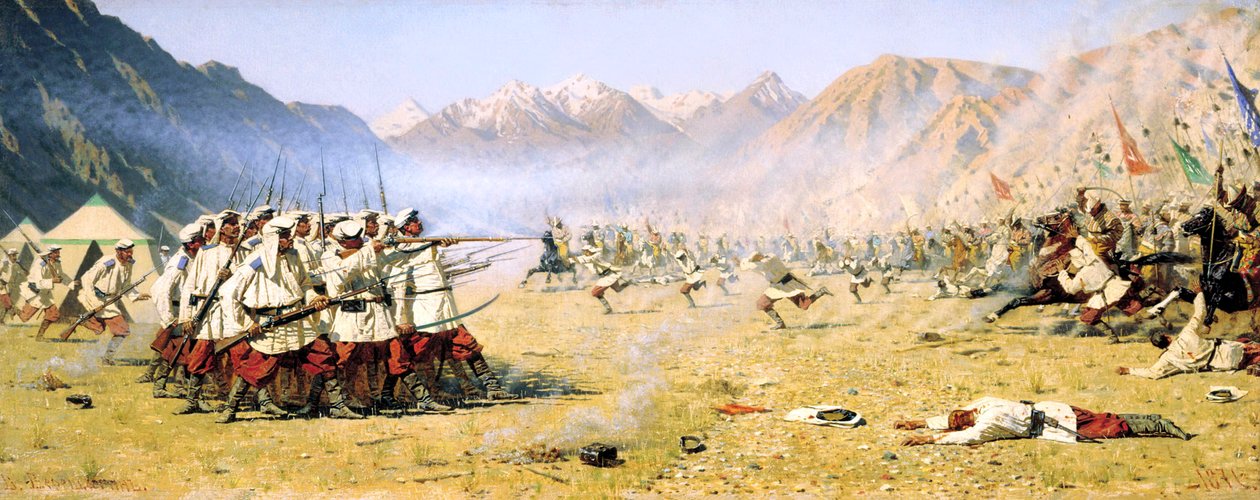 Et pludseligt angreb, 1871 af Vasily Vereshchagin