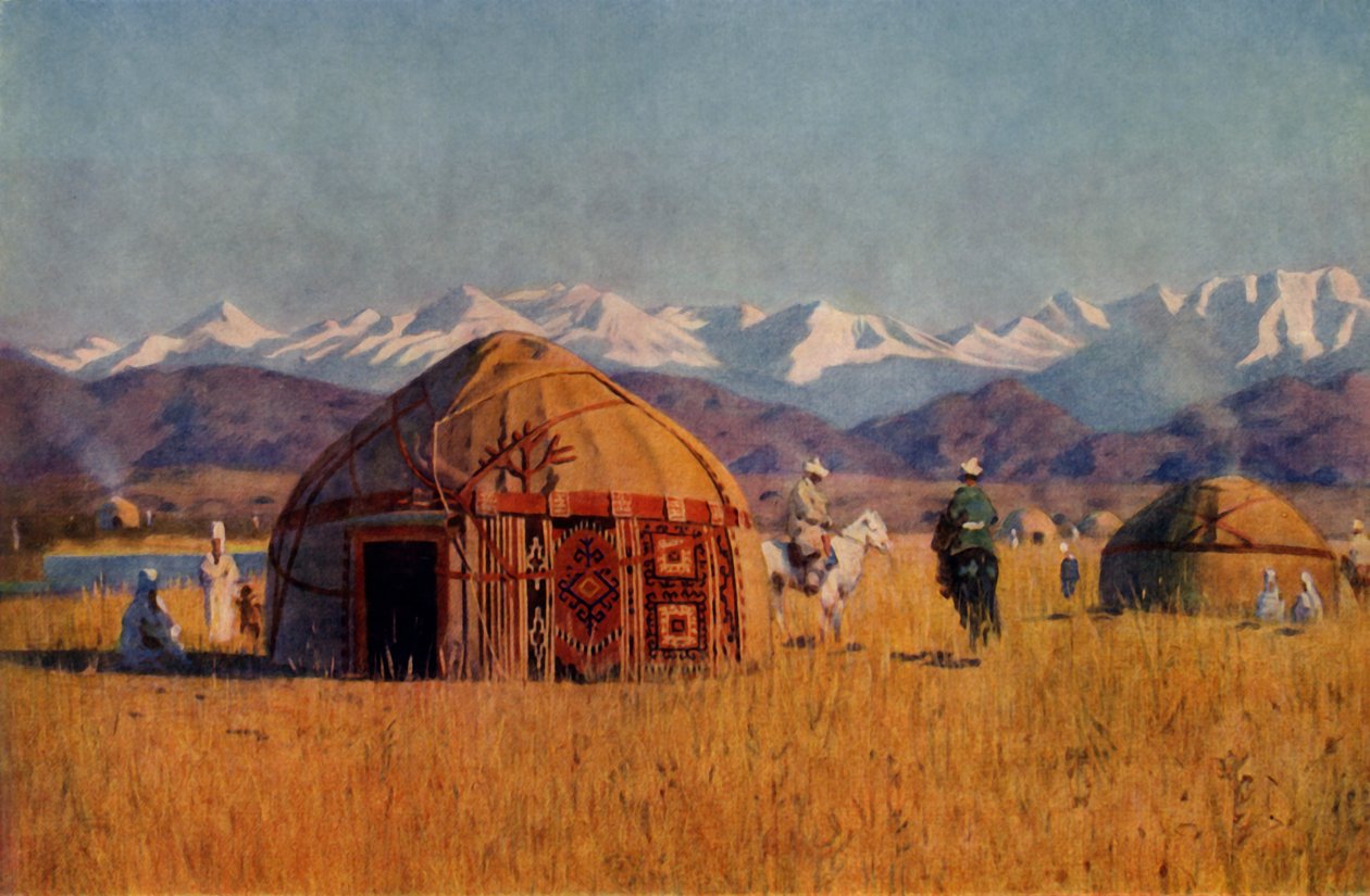 Kirghiz yourta ved floden Chu, 1869-1870, 1965. af Vasily Vereshchagin