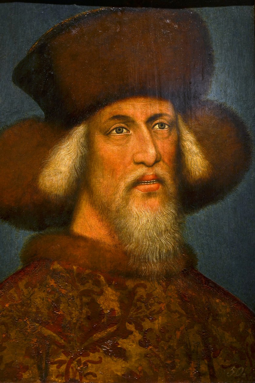 Portræt af kejser Sigismund, Bøhmen, ca. 1430-1437, tidligere tilskrevet Pisanello. Olie og tempera på pergament og træ. Befinder sig nu i Kunsthistorisches Museum i Wien. af Vassil Vassil