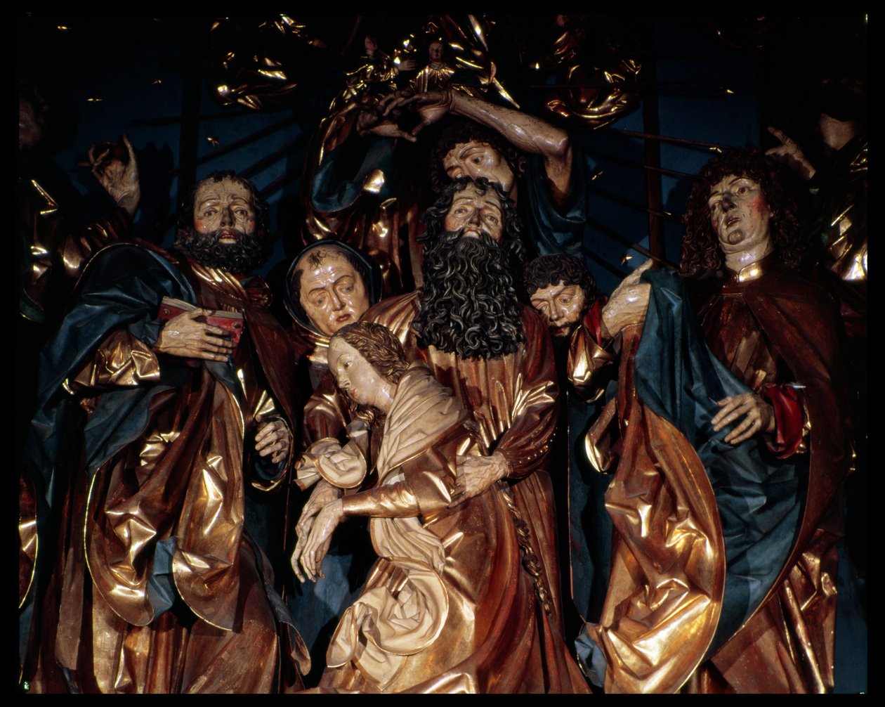 The Dormition and the Assumption of the Jomfru Maria, altertavle, c.1477-89 (træ) af Veit or Wit Stoss