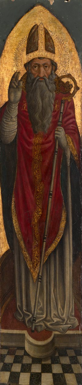 Bishop Saint fra en augustinsk altertavle af Venetian