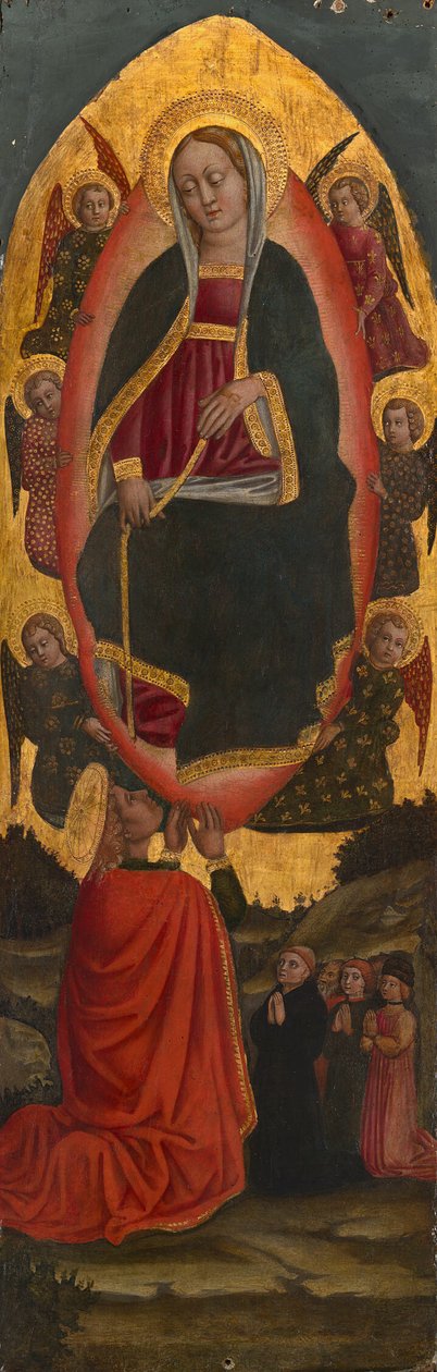 Jomfruens himmelfart med helgener fra en augustinsk altertavle af Venetian