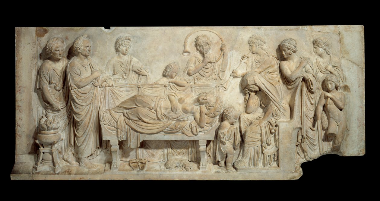Funebre Bas relief marmor ceremoni i Venedig i begyndelsen af det 16. århundrede Paris, Louvre Museum af Venetian School