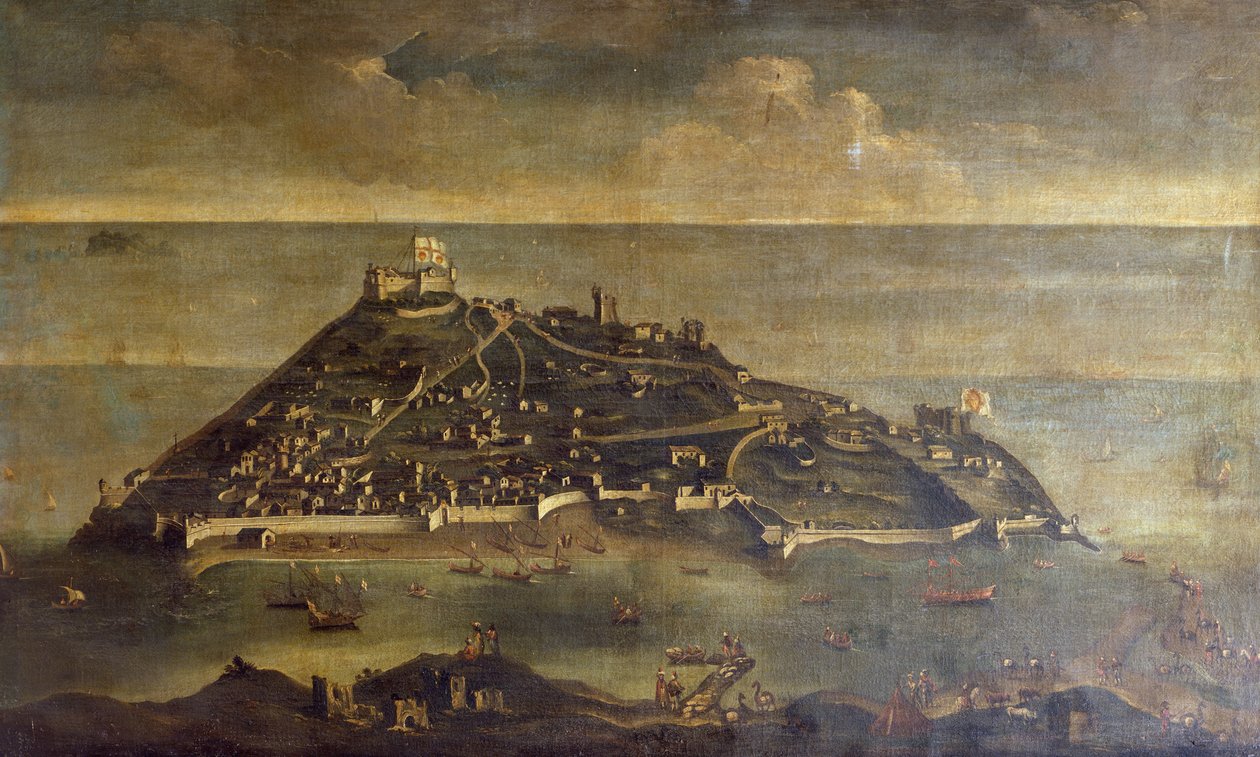 Tabarca-øen, maleri af ukendt venetiansk kunstner, Tunesien af Venetian School
