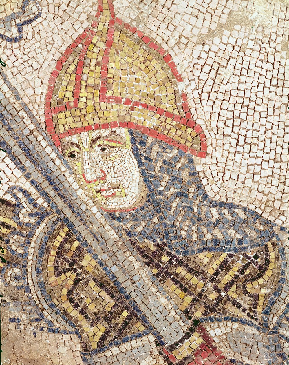 En soldat med et sværd (mosaik) af Byzantine School