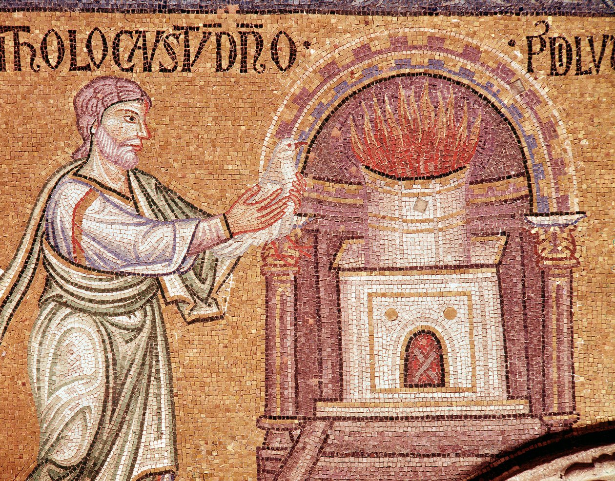 Noahs liv, Noah takker ved et alter (mosaikdetalje af Veneto Byzantine School