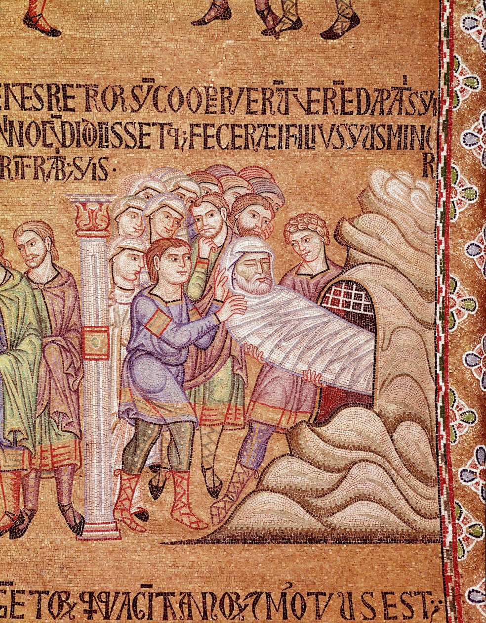 Noas liv, Noas død og begravelse (mosaikdetalje af Veneto Byzantine School
