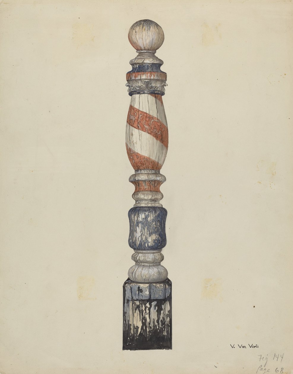 Barbersøjle af Vera Van Voris