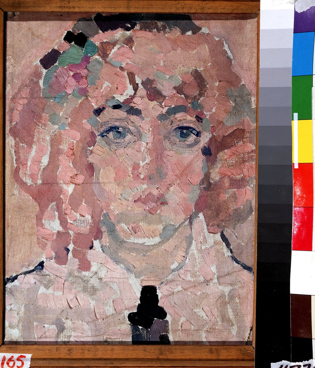 Selvportræt. Maleri af Vera Vladimirovna Khlebnikova (Chlebnikova) (1881-1941), olie på lærred, ca. 1910. Russisk kunst, tidlig 20. århundredes avantgarde. Statens B. Kustodiev kunstgalleri, Astrakhan (Rusland). af Vera Vladimirovna Khlebnikova