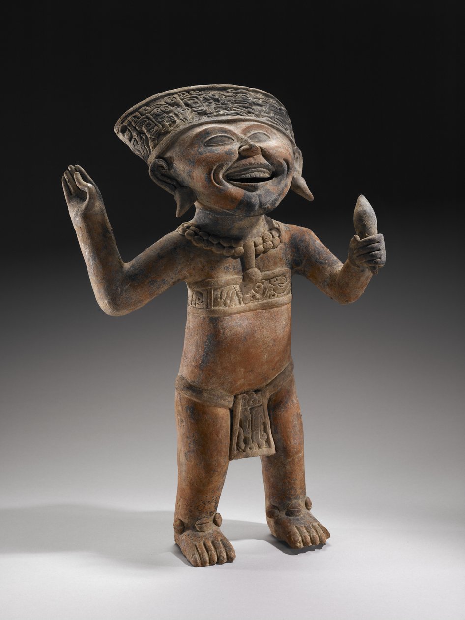 "Laughing Boy" Effigy, 600-900 AD (keramik med spor af maling) af Veracruz Veracruz