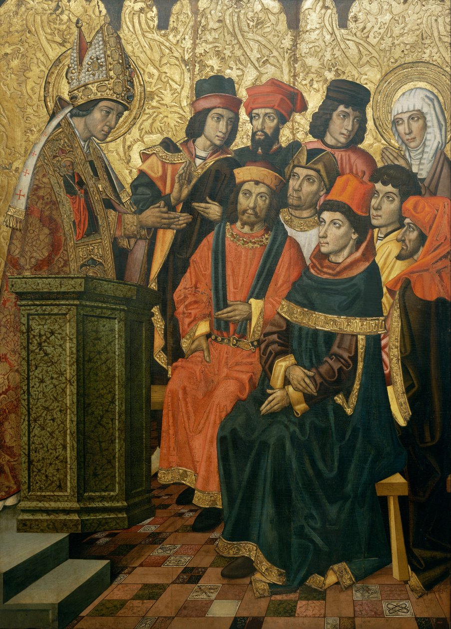 Saint Augustine og Saint Monica i en prædiken af Saint Ambrose af Vergós Group