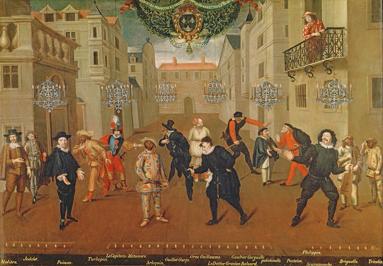 Italienske og franske komikere, der spiller i farcer, 1670 af Verio