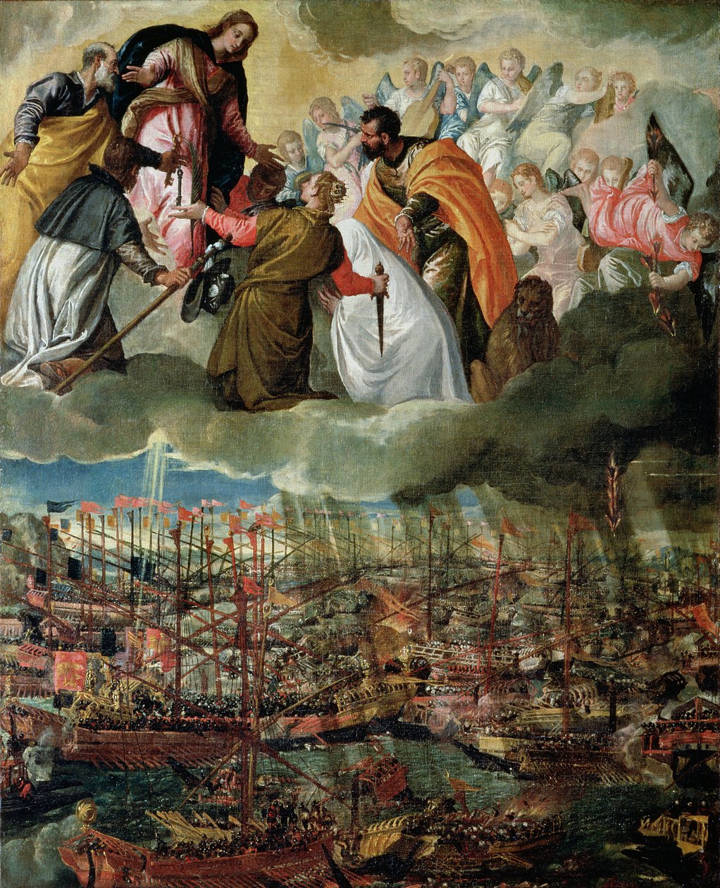 Allegori om slaget ved Lepanto, 7. oktober 1571 af Paolo Veronese