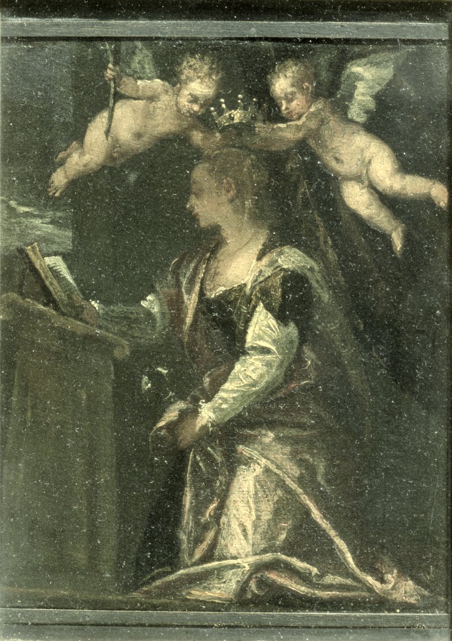 St. Agatha kronet af engle (panel) af Paolo Veronese