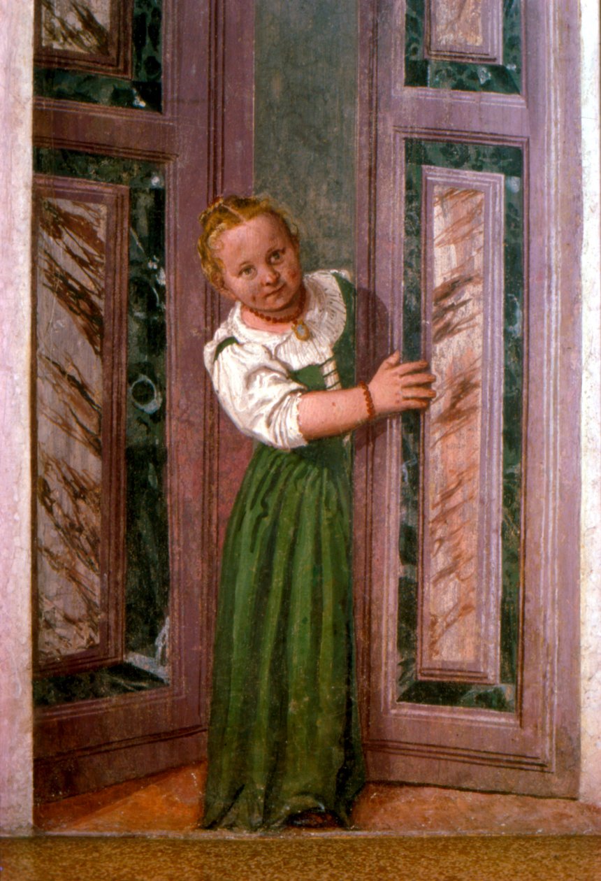 Barn ved døren, fra Sala a Crociera, ca. 1561 af Veronese