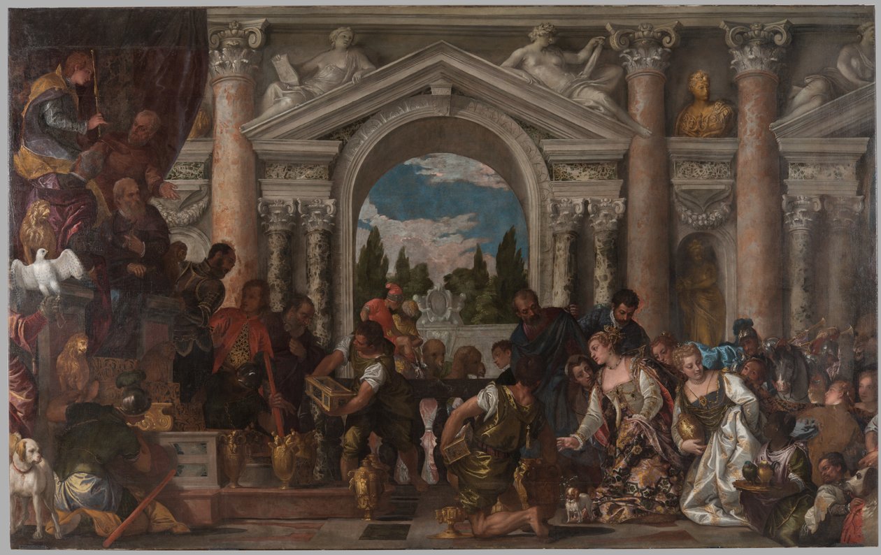 Dronningen af Saba tilbyder gaver til Salomon, 1582-83 af Veronese