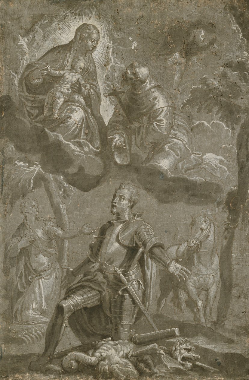 Jomfruen og barnet med Saint Francis og Saint George, af Veronese