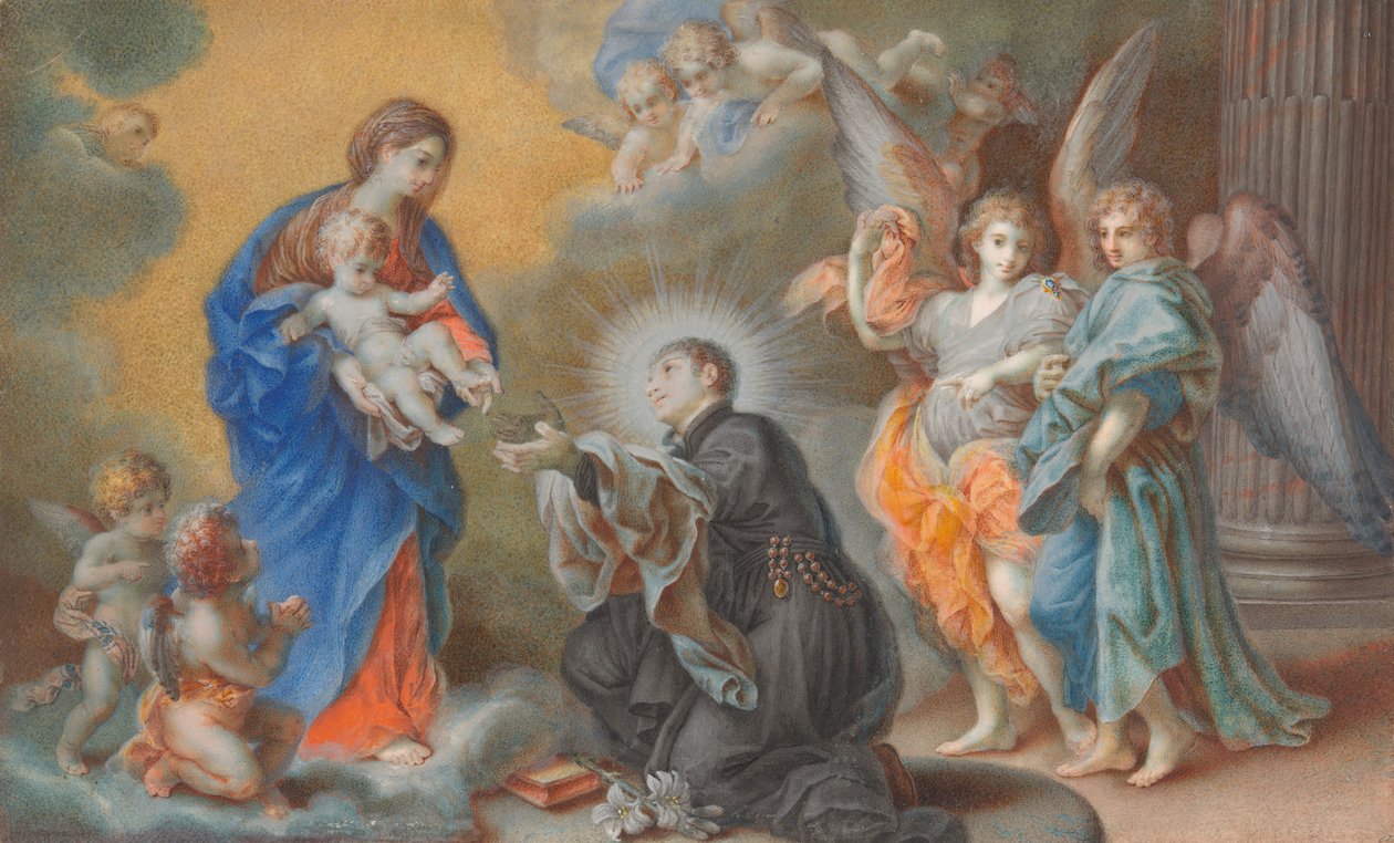 Madonna og barn viser sig for Saint Louis Gonzaga, ca. 1750. af Veronica Stern