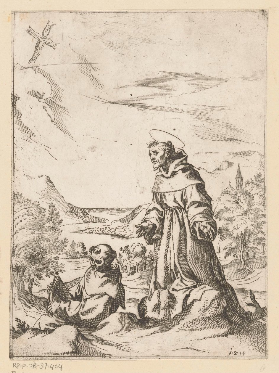 Saint Francis modtager stigmata af Vespasiano Strada