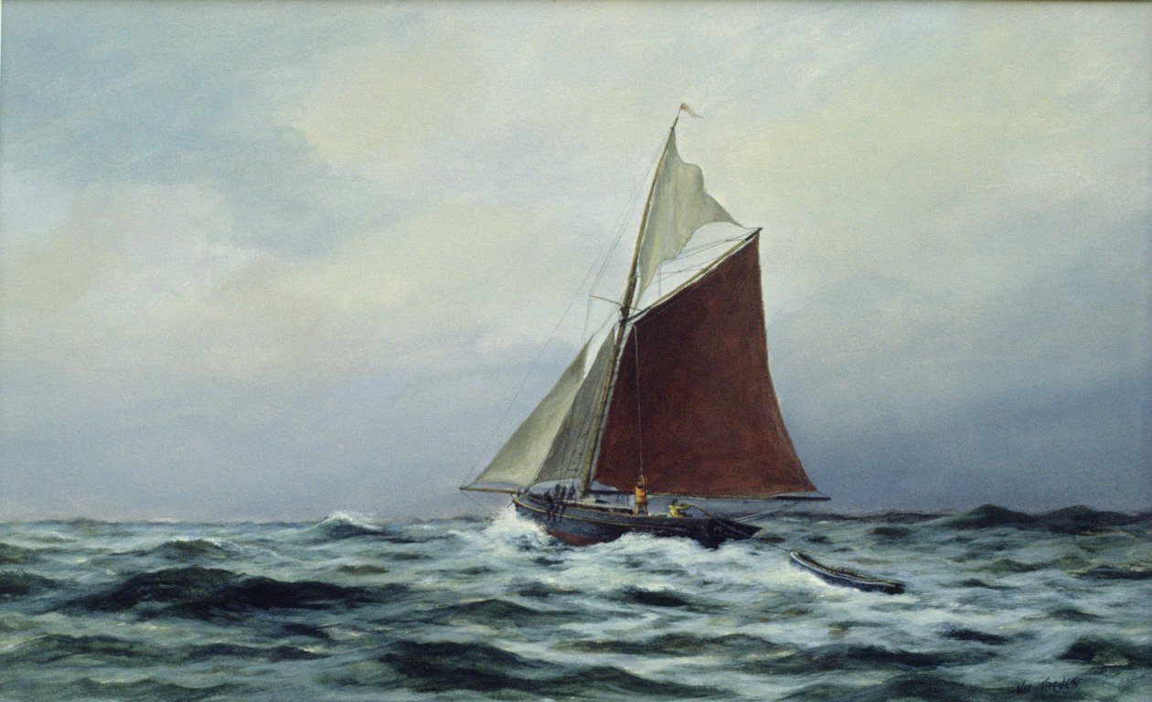 At lave sejl efter et slag, 1983 (akryl) af Vic Trevett