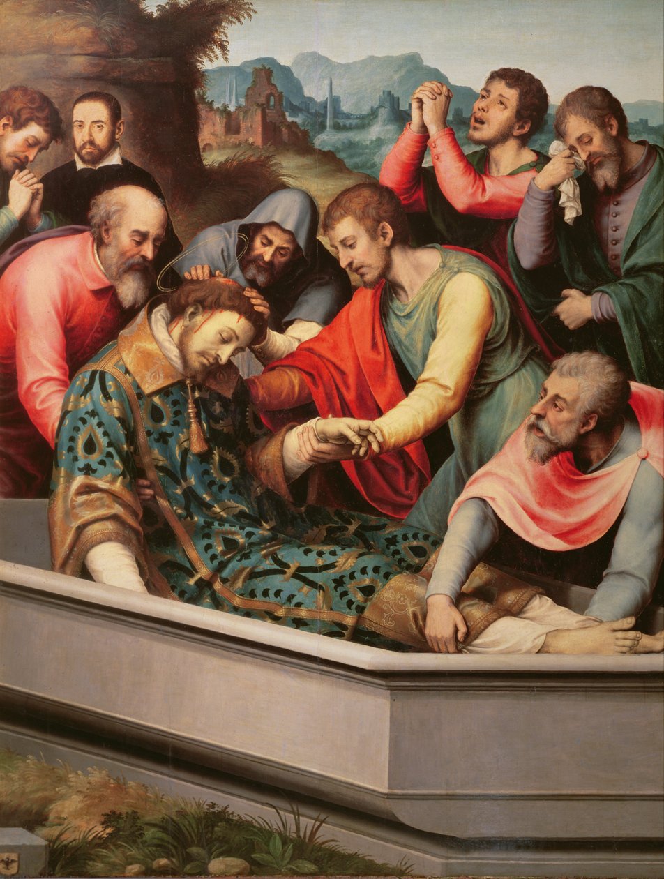 Begravelsen af St. Esteban af Vicente Juan Macip
