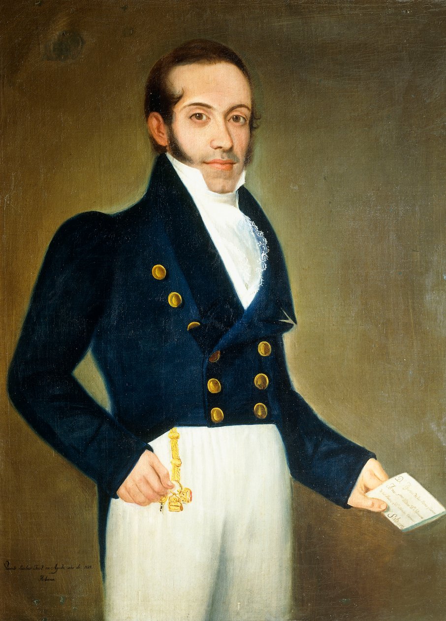 Portræt af Don Agustin de las Heras y Carazo, 1828 af Vicente Escobar
