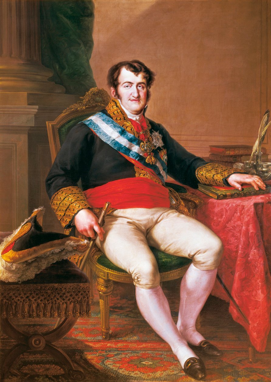 Portræt af Fernand VII af Spanien (1784-1833) (olie på lærred) af Vicente Lopez y Portana