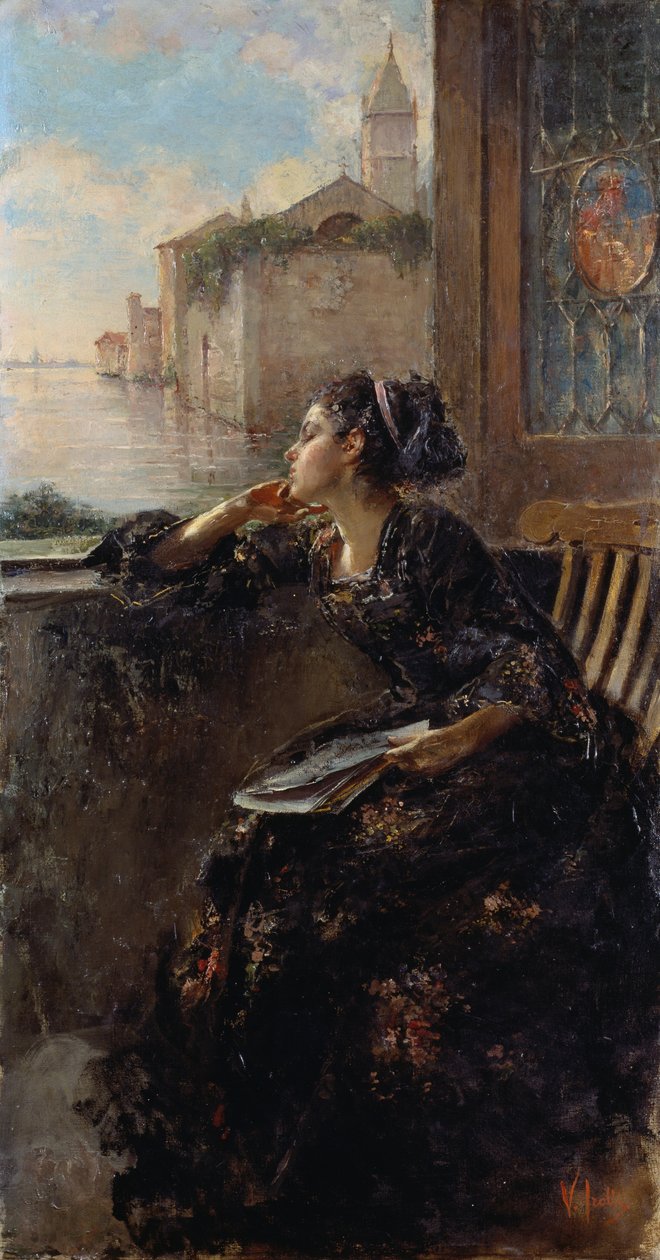 Meditation (olie på lærred) af Vicenzo Irolli
