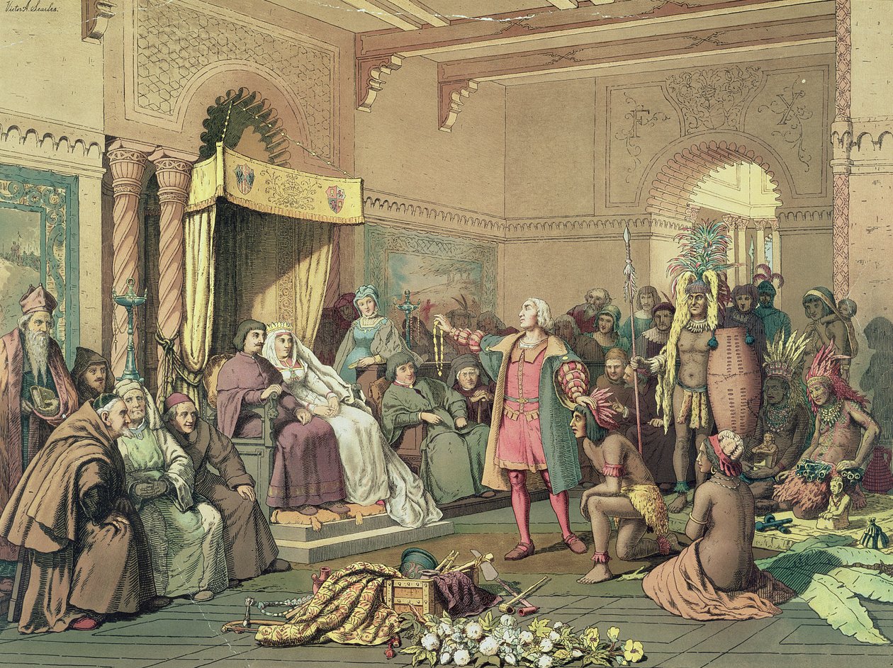 Columbus ved det kongelige hof i Spanien i Barcelona af Victor A. Searles