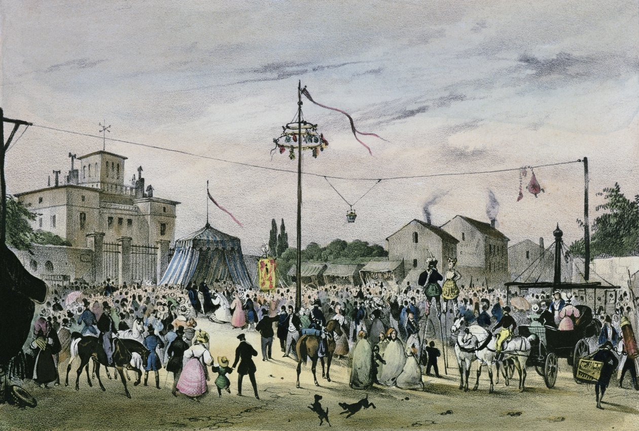 "Lokale fester omkring Paris", serie, 1830, Beaugrenelle af Victor Adam