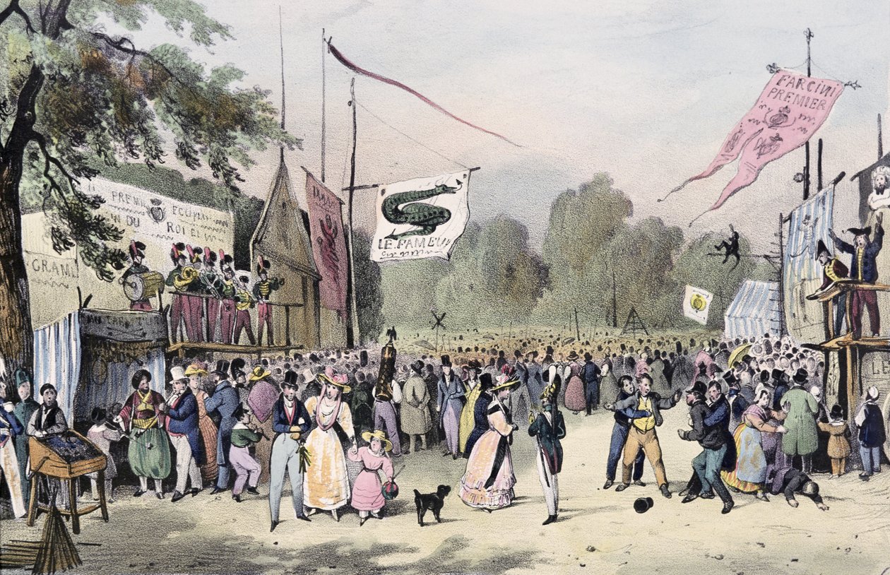 "Lokale fester omkring Paris", serie, 1830, Saint-Cloud af Victor Adam