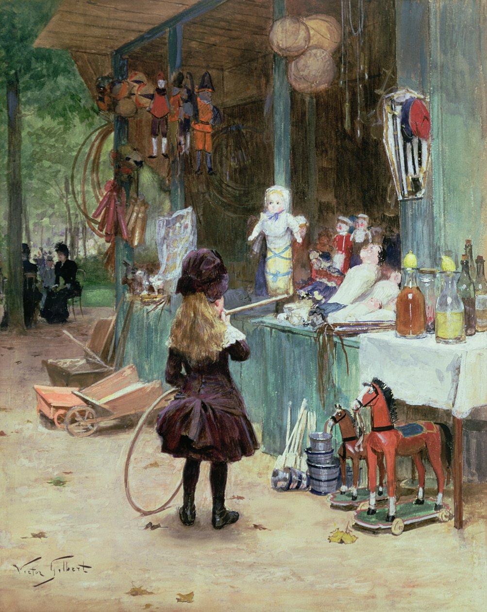 Ved Champs-Elysees Gardens, ca. 1897 af Victor Gabriel Gilbert