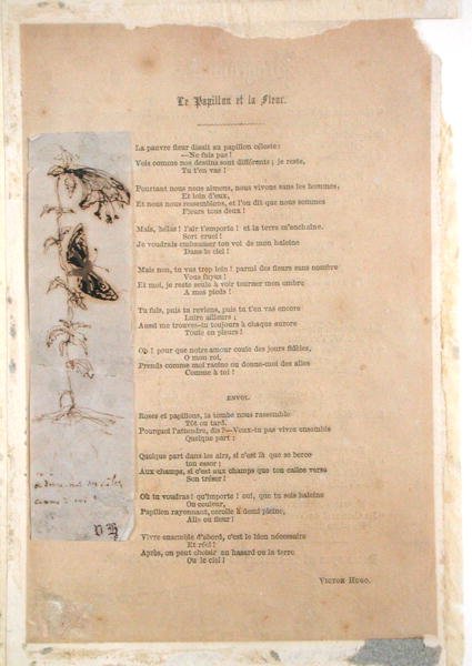 Le Papillon et la Fleur, digt med en illustration af butterlies fra Les Chants du Crepuscule af Victor Hugo