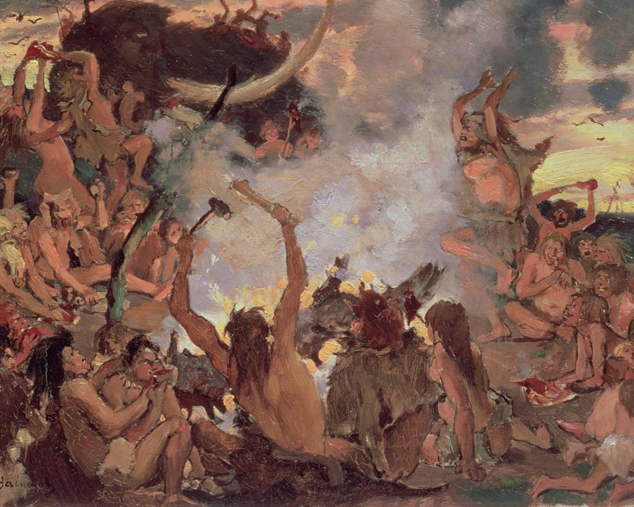 En stenalderfest, 1883 af Victor Mikhailovich Vasnetsov