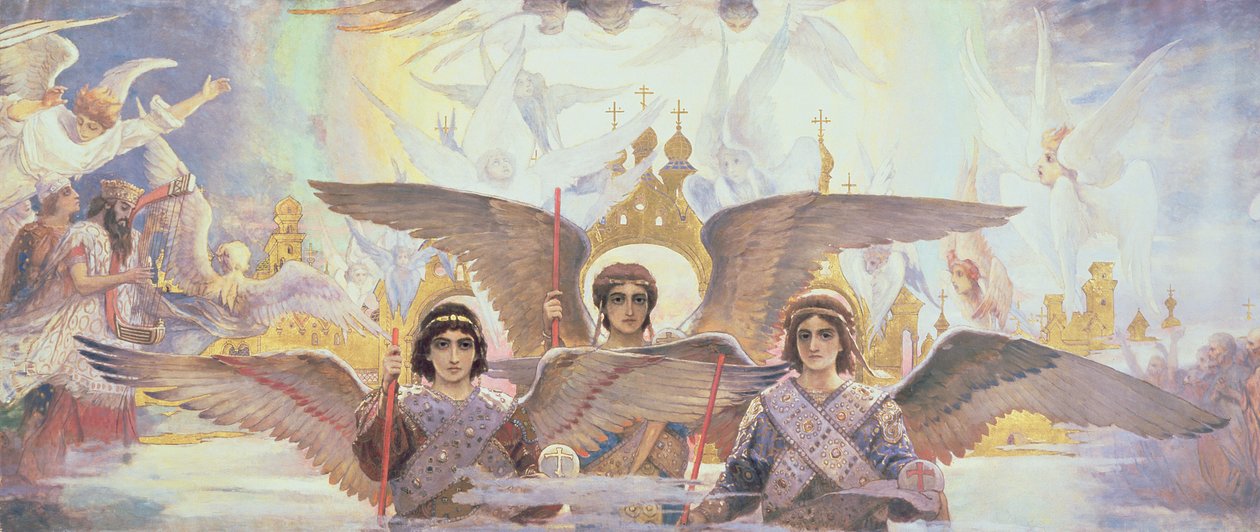Centralpanel fra Paradisets Tærskel, 1885-96 af Victor Mikhailovich Vasnetsov