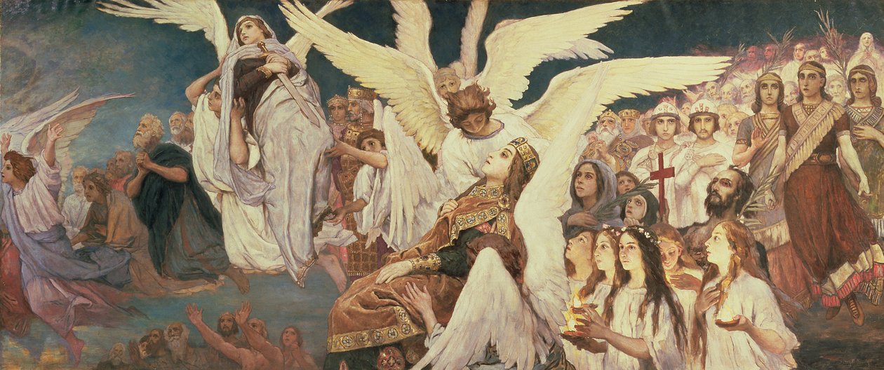 Højre panel fra tærsklen til paradis, 1885-96 af Victor Mikhailovich Vasnetsov