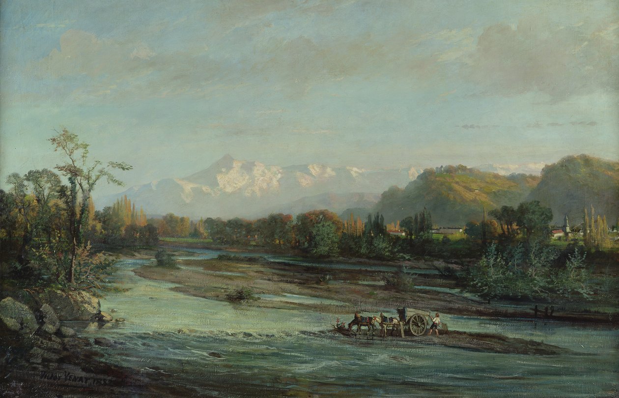 Bjergstrømmen og Pic du Midi, Bigorre, 1882 af Victor Venat